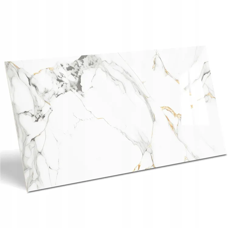 Egen Umbert White 60x120 cm płytka gresowa biały marmur ze złoto-szarymi żyłami połysk (1.44)