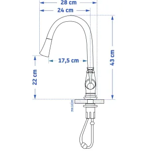 Rea BATERIA KUCHENNA DECO CZARNA PRZECIERANA REA-B0182