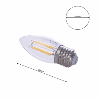 Żarówka Filamentowa LED 4W C37 E27 2700K EKZF003