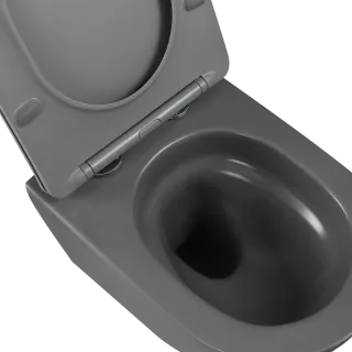 Invena MISKA WC PODWIESZANA, QFS, TAVRO OKRĄGŁA, Z DESKĄ WOLNOOPAD, SZARY CE-71-007-Y