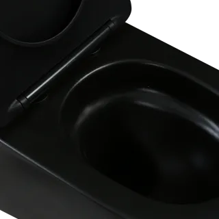 Invena MISKA WC PODWIESZANA, QFS, TAVRO OKRĄGŁA, Z DESKĄ WOLNOOPAD, CZARNY CE-71-005-Y