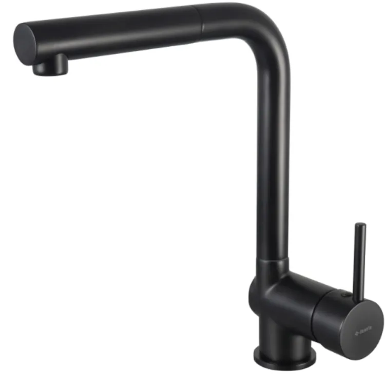 Deante Aster Bateria zlewozmywakowa z wyciąganą wylewką czarny BCA_N73M