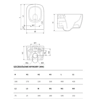 Excellent Doto S Miska WC z deską wolnoopadającą 49.5x34.5x33 cm Biała CEEX.1609.495.WH