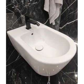 Roca Inspira Round bidet podwieszany z otworem 37 x 56 x 25 cm biały z zestawem montażowym A357525000