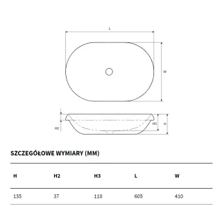 Excellent Lupio Umywalka wpuszczana 60x40 cm Biała CEAC.3818.600.WH