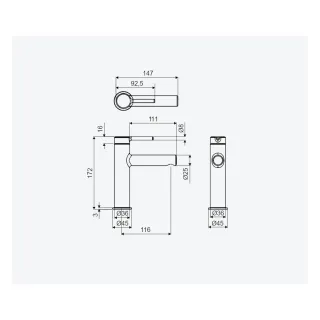 Excellent Pi Bateria umywalkowa Miedziana AREX.1201CB