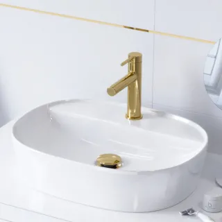 Excellent Seria Pi bateria umywalkowa niska Złota AREX.1201GL