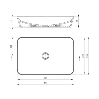 Deante Tess Umywalka nablatowa 60x40 cm czarna