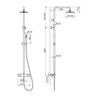 Excellent Termo Round zestaw prysznicowy termostatyczny, złoty połysk ARAC.SY.107GL
