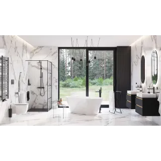 Excellent PI bateria bidetowa stojąca, czarny mat AREX.1203BL