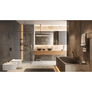 Excellent PI bateria bidetowa stojąca, miedziany szczotkowany AREX.1203CB