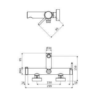 Excellent PI bateria wannowo-prysznicowa, nikiel szczotkowany AREX.1205NB