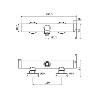 Excellent Pi Bateria prysznicowa chrom AREX.1208CR