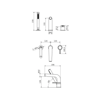 Excellent PI bateria wannowa 3 otworowa, czarny mat AREX.1234BL