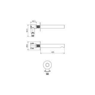 Excellent PI Wylewka wannowa podtynkowa, złoty szczotkowany, do zestawu z baterią AREX.1240 AREX.1242GB