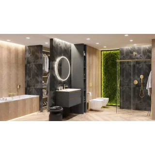 Excellent PI bateria prysznicowo-wannowa podtynkowa 3 funkcyjna, złoty szczotkowany AREX.1247GB