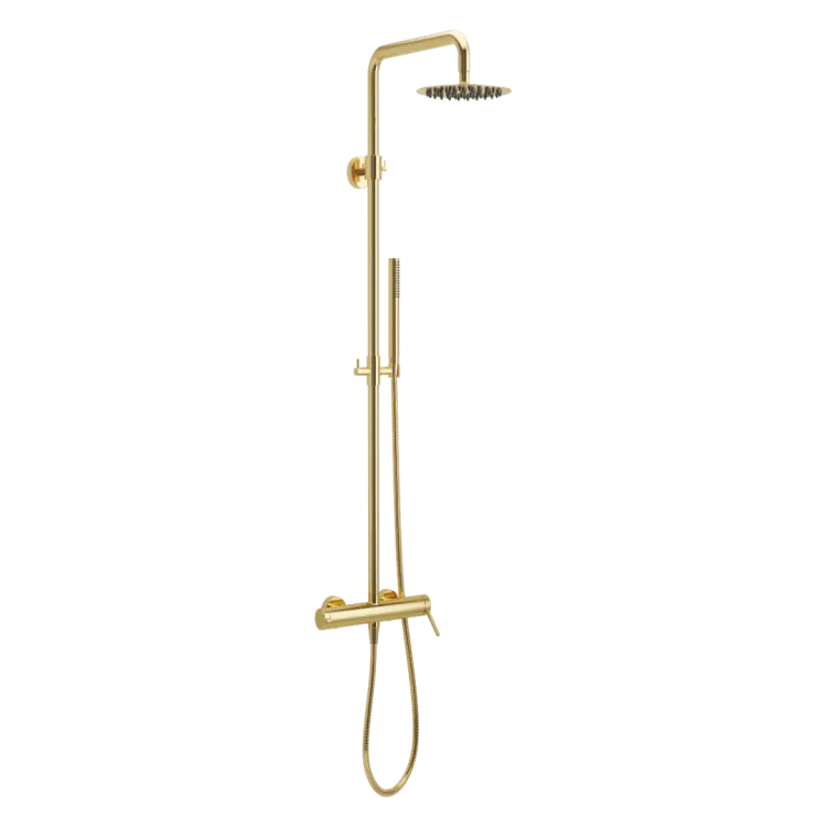 Excellent PI zestaw prysznicowy ścienny z deszczownicą 25 cm, złoty połysk AREX.1281GL
