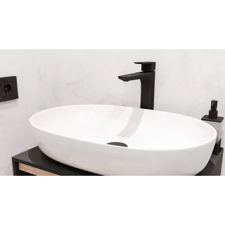 Excellent Keria bateria umywalkowa stojąca wysoka, czarny mat AREX.2002BL