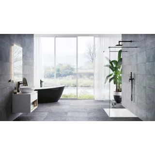 Excellent Keria bateria umywalkowa stojąca wysoka, czarny mat AREX.2002BL