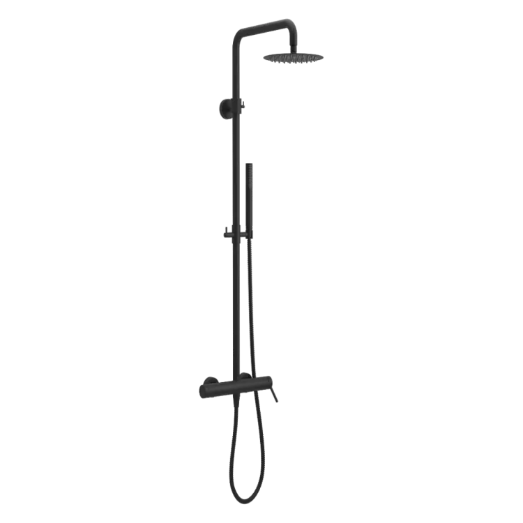 Excellent PI zestaw prysznicowy ścienny z deszczownicą 25 cm, czarny mat AREX.1281BL