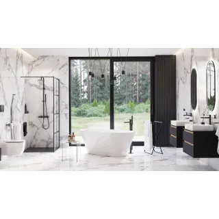 Excellent PI zestaw prysznicowy ścienny z deszczownicą 25 cm, czarny mat AREX.1281BL