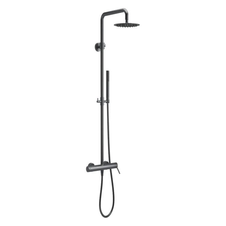 Excellent PI zestaw prysznicowy ścienny z deszczownicą 25 cm, grafit szczotkowany AREX.1281AB