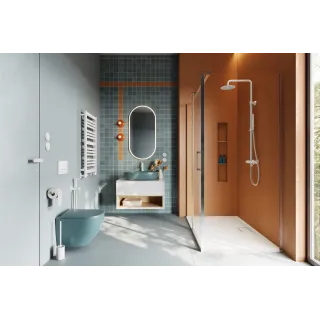 Excellent PI zestaw prysznicowy ścienny z deszczownicą 25 cm, biały mat AREX.1281WH