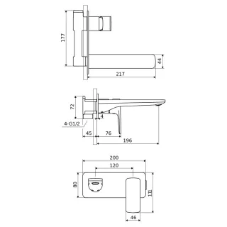 Excellent Keria bateria umywalkowa podtynkowa komplet, chrom AREX.2016CR