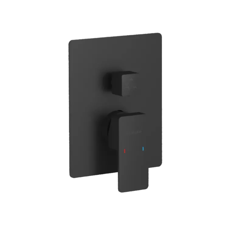 Excellent Keria bateria prysznicowo-wannowa podtynkowa 3 funkcyjna, czarny mat AREX.2047BL