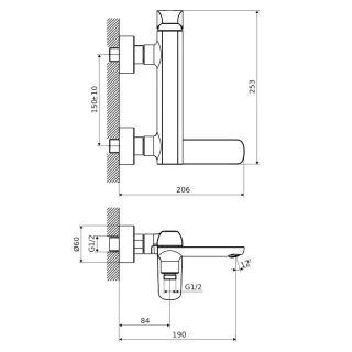 Excellent Clever 2.0 bateria wannowo-prysznicowa z ruchomą wylewką, czarny soft AREX.4106BS