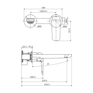 Excellent Clever 2.0 bateria umywalkowa podtynkowa komplet, czarny soft AREX.4114BS
