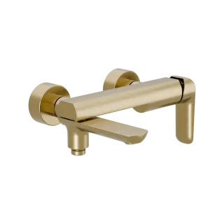 Excellent Clever 2.0 bateria wannowo-prysznicowa z ruchomą wylewką, złoty szczotkowany AREX.4106GB