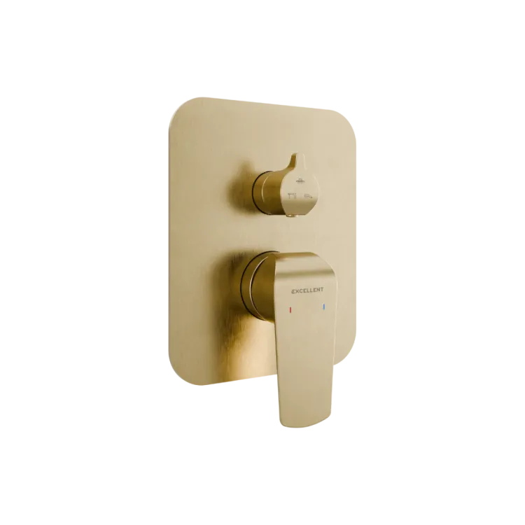 Excellent Clever 2.0 bateria prysznicowo-wannowa podtynkowa, 3 funkcyjna, złoty szczotkowany AREX.4147GB