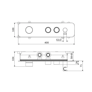 Excellent Krotos zestaw prysznicowo-wannowy podtynkowy 2 funkcyjny, chrom AREX.8035CR