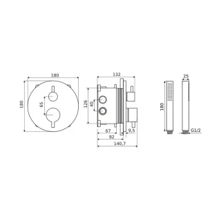 Excellent Frost Zestaw Podtynkowy Chrom z Fix-box AREX.4400CR