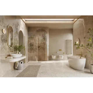 Excellent PI zestaw prysznicowo-wannowy podtynkowy 2 funkcyjny z deszczownicą 25 cm, złoty połysk AREX.SET.1245GL