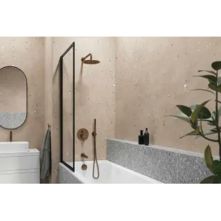 Excellent PI zestaw prysznicowo-wannowy podtynkowy 3 funkcyjny, z deszczownicą 25 cm, miedziany szczotkowany AREX.SET.1247CB