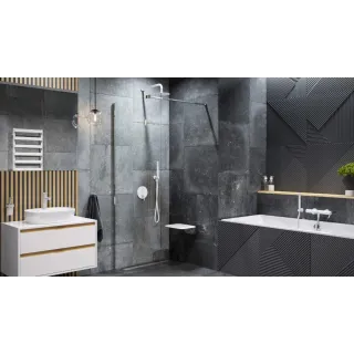 Excellent PI zestaw prysznicowo-wannowy podtynkowy 2 funkcyjny z deszczownicą 25 cm, biały mat AREX.SET.1245WH