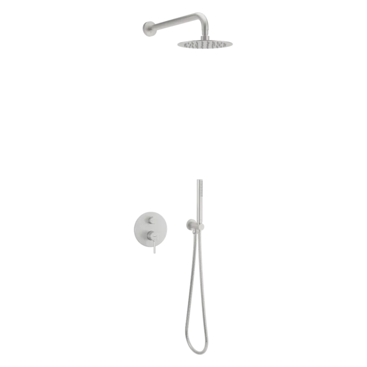 Excellent PI zestaw prysznicowo-wannowy podtynkowy podtynkowy z deszczownicą 25 cm, 2 funkcyjny, nikiel szczotkowany AREX.SET.12