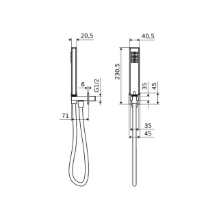 Excellent Keria zestaw prysznicowo-wannowy podtynkowy z deszczownicą 25 x 25 cm, 3 funkcyjny, termostatyczny, chrom AREX.SET.204