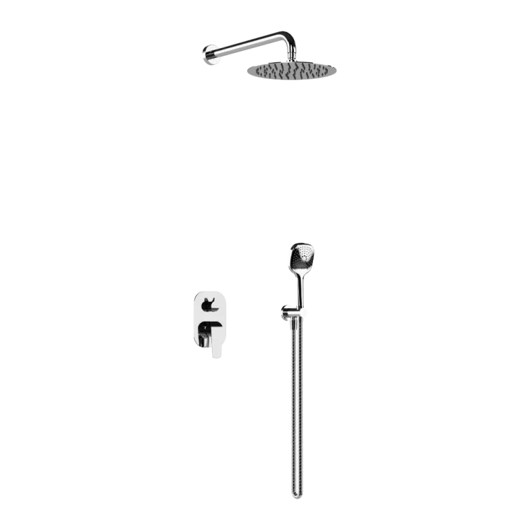Excellent Clever 2.0 zestaw prysznicowo-wannowy podtynkowy z deszczownicą 25 cm, 2 funkcyjny, chrom AREX.SET.4145CR