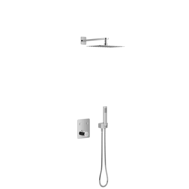 Excellent Krotos zestaw prysznicowo-wannowy podtynkowy z deszczownicą 20x30cm 2 funkcyjny, chrom AREX.SET.8045CR