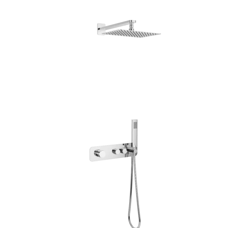 Excellent Krotos zestaw prysznicowo-wannowy podtynkowy z deszczownicą 20x30cm 2 funkcyjny, chrom AREX.SET.8035CR