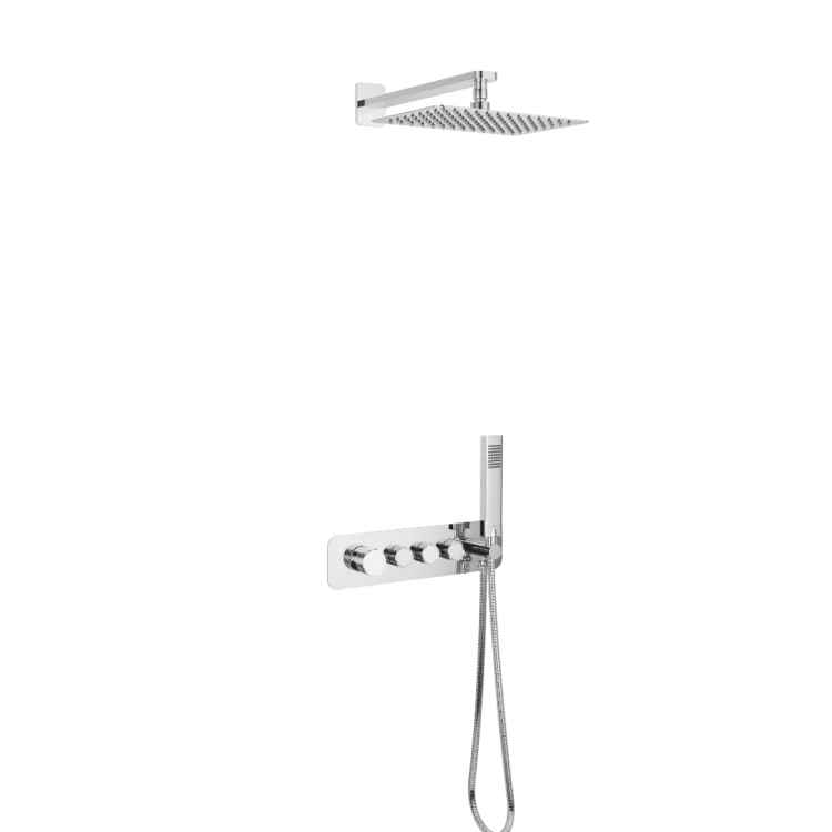 Excellent Krotos zestaw prysznicowo-wannowy podtynkowy z deszczownicą 20x30cm 3 funkcyjny, chrom AREX.SET.8036CR