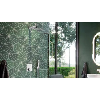 Excellent Krotos zestaw prysznicowo-wannowy podtynkowy z deszczownicą 20x30cm 2 funkcyjny, chrom AREX.SET.8045CR