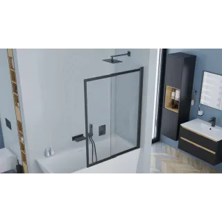 Excellent Krotos zestaw prysznicowo-wannowy podtynkowy z deszczownicą 20x30cm 3 funkcyjny, czarny mat AREX.SET.8046BL