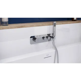 Excellent Krotos zestaw prysznicowo-wannowy podtynkowy z deszczownicą 20x30cm 2 funkcyjny, chrom AREX.SET.8035CR