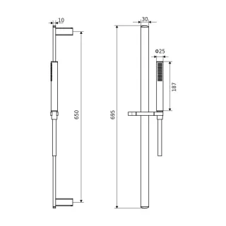 Excellent Lino zestaw prysznicowy z drążkiem, chrom AREX.SS.060CR