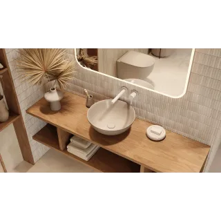 Excellent Design Korek klik-klak umywalkowo bidetowy, korpus złoty szczotkowany, pokrywa ceramiczna cappucino mat ARIN.1485.K.01