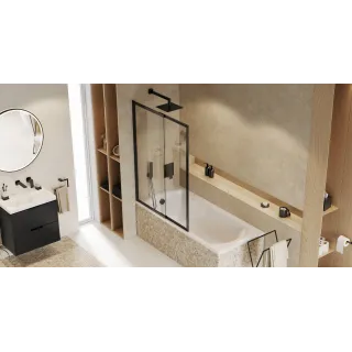 Excellent Hover syfon wannowy z napełnianiem czyszczony od góry, rozmiar do każdej wanny, czarny mat ARIN.3410BL